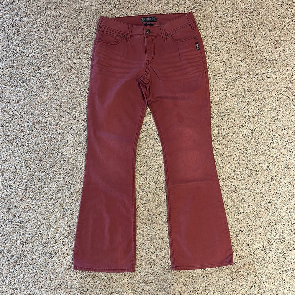SILVER Off Red Flare Jeans